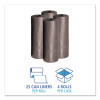 Low-Density Waste Can Liners, 30 Gal, 0.95 Mil, 30" x 36", Gray, Perforated Roll, 25 Bags/Roll, 4 Rolls/Carton