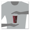 Paper Hot Drink Cups In Bistro Design, 16 Oz, Maroon, 50/Pack