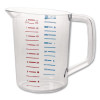 Bouncer Measuring Cup, 2 Qt, Plastic, Clear
