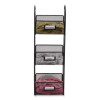 Onyx Breakroom Organizers, 3 Compartments, 6 X 6 X 18, Steel Mesh, Black