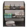 Onyx Breakroom Organizers, 3 Compartments,14.63 x 11.75 x 15, Steel Mesh, Black