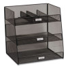 Onyx Breakroom Organizers, 3 Compartments,14.63 x 11.75 x 15, Steel Mesh, Black
