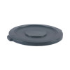 Lids For 32 Gal Waste Receptacle, Flat-Top, Round, Plastic, Gray
