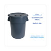Lids For 32 Gal Waste Receptacle, Flat-Top, Round, Plastic, Gray
