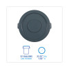 Lids For 32 Gal Waste Receptacle, Flat-Top, Round, Plastic, Gray
