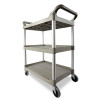 Three-Shelf Service Cart, Plastic, 3 Shelves, 200 Lb Capacity, 18.63" x 33.63" x 37.75", Off-White