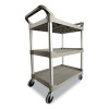 Three-Shelf Service Cart, Plastic, 3 Shelves, 200 Lb Capacity, 18.63" x 33.63" x 37.75", Off-White