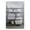Food/Tote Boxes, 3.5 Gal, 18 x 12 x 6, White, Plastic