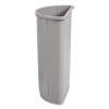 Untouchable Half-Round Plastic Receptacle, 21 Gal, Plastic, Gray