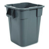 Square Brute Container, 40 Gal, Polyethylene, Gray
