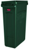 Slim Jim Plastic Recycling Container With Venting Channels, 23 Gal, Plastic,  Green