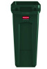 Slim Jim Plastic Recycling Container With Venting Channels, 23 Gal, Plastic,  Green