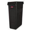 Slim Jim With Venting Channels, 23 Gal, Plastic, Black