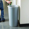 Untouchable Large Plastic Round Waste Receptacle, 22 Gal, Plastic, Gray