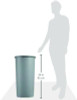 Untouchable Large Plastic Round Waste Receptacle, 22 Gal, Plastic, Gray