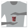 Paper Hot Drink Cups In Bistro Design, 10 Oz, Maroon, 50/Pack