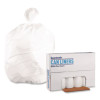 Low-Density Waste Can Liners, 60 Gal, 0.6 Mil, 38" x 58", White, Perforated Roll, 25 Bags/Roll, 4 Rolls/Carton