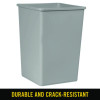 Untouchable Square Waste Receptacle, 35 Gal, Plastic, Gray