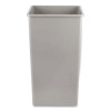 Untouchable Square Waste Receptacle, 50 Gal, Plastic, Gray