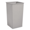 Untouchable Square Waste Receptacle, 50 Gal, Plastic, Gray