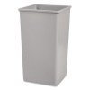 Untouchable Square Waste Receptacle, 50 Gal, Plastic, Gray