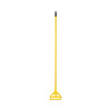 Looped End Mop Kit, Medium Blue Cotton/Rayon/Synthetic Head, 60" Yellow Metal/Polypropylene Handle