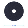 Stripping Floor Pads, 12" Diameter, Black, 5/Carton