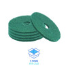Heavy-Duty Scrubbing Floor Pads, 13" Diameter, Green, 5/Carton