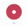Buffing Floor Pads, 13" Diameter, Red, 5/Carton