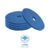 Scrubbing Floor Pads, 14" Diameter, Blue, 5/Carton