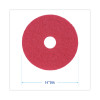 Buffing Floor Pads, 14" Diameter, Red, 5/Carton