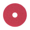 Buffing Floor Pads, 14" Diameter, Red, 5/Carton