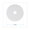 Polishing Floor Pads, 14" Diameter, White, 5/Carton