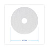 Polishing Floor Pads, 16" Diameter, White, 5/Carton