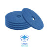 Scrubbing Floor Pads, 17" Diameter, Blue, 5/Carton