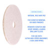 Natural Hog Hair Burnishing Floor Pads, 17" Diameter, Tan, 5/Carton