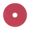 Buffing Floor Pads, 17" Diameter, Red, 5/Carton