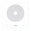 Polishing Floor Pads, 17" Diameter, White, 5/Carton
