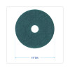 Heavy-Duty Scrubbing Floor Pads, 19" Diameter, Green, 5/Carton