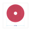 Buffing Floor Pads, 19" Diameter, Red, 5/Carton