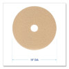 Burnishing Floor Pads, 19" Diameter, Tan, 5/Carton