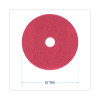 Buffing Floor Pads, 20" Diameter, Red, 5/Carton