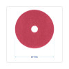 Buffing Floor Pads, 20" Diameter, Red, 5/Carton