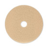 Burnishing Floor Pads, 20" Diameter, Tan, 5/Carton