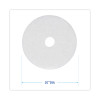 Polishing Floor Pads, 20" Diameter, White, 5/Carton