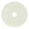 Natural Burnishing Floor Pads, 21" Diameter, White, 5/Carton