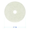 Natural Burnishing Floor Pads, 21" Diameter, White, 5/Carton