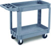 Two-Shelf Utility Cart, Plastic, 2 Shelves, 500 Lb Capacity, 17.25" x 40" x 33.5", Gray