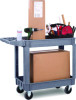 Two-Shelf Utility Cart, Plastic, 2 Shelves, 500 Lb Capacity, 17.25" x 40" x 33.5", Gray