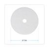 Polishing Floor Pads, 24" Diameter, White, 5/Carton